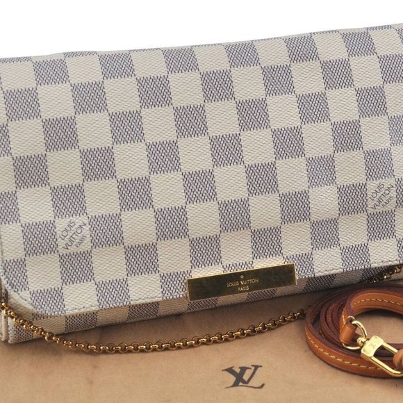 Favorite MM Damier Azur Shoulder Bag - Picture 1 of 10
